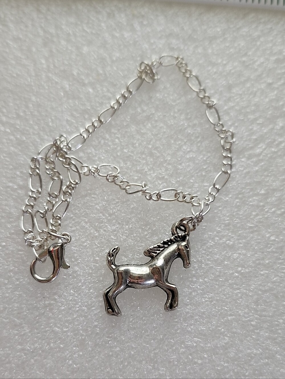 Hand Crafted Silver Horse Charm Bracelet / Anklet